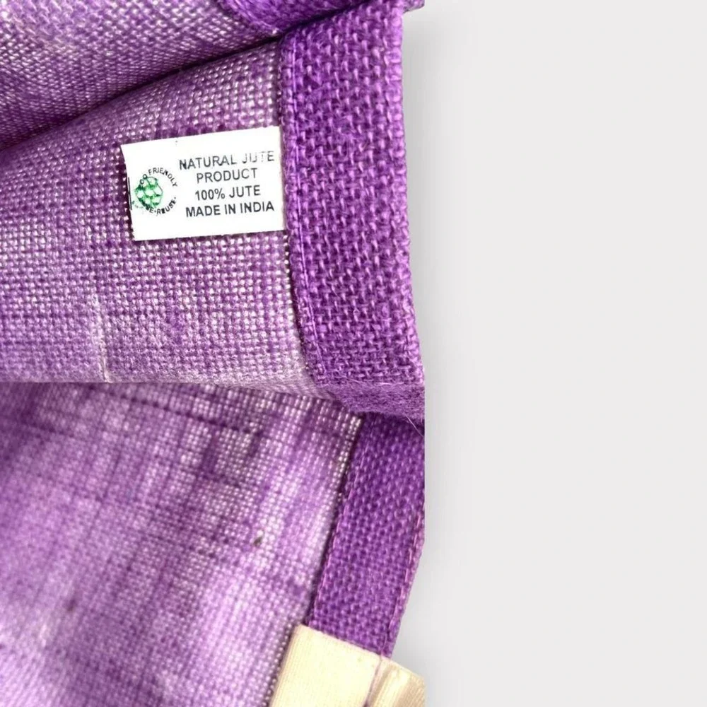 Purple Jute Shoulder Bag Wooden Handles - Mall of America‎